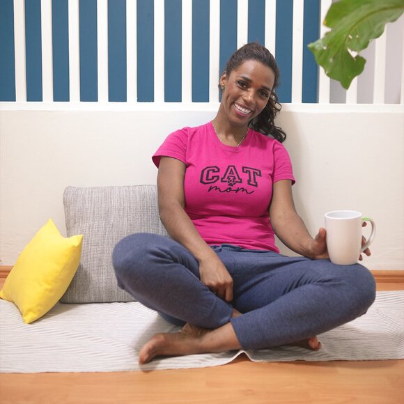 New Cat Mom, Paws and relax Tee Shirt, Caturday Shirt Gift, Purrfect Tee Shirt. - Picture 1 of 3